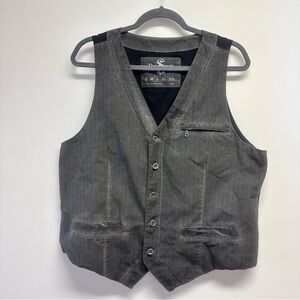Decree Men's Charcoal Pinstripe Vest